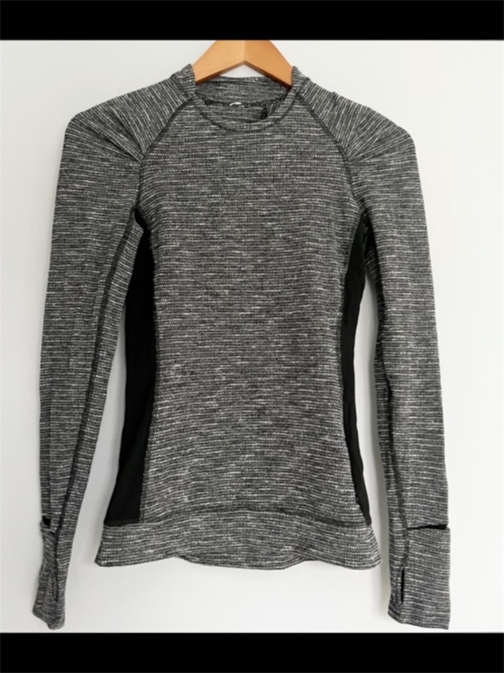 Lululemon Think Fast Long Sleeve Coco Pique Black Size 2
